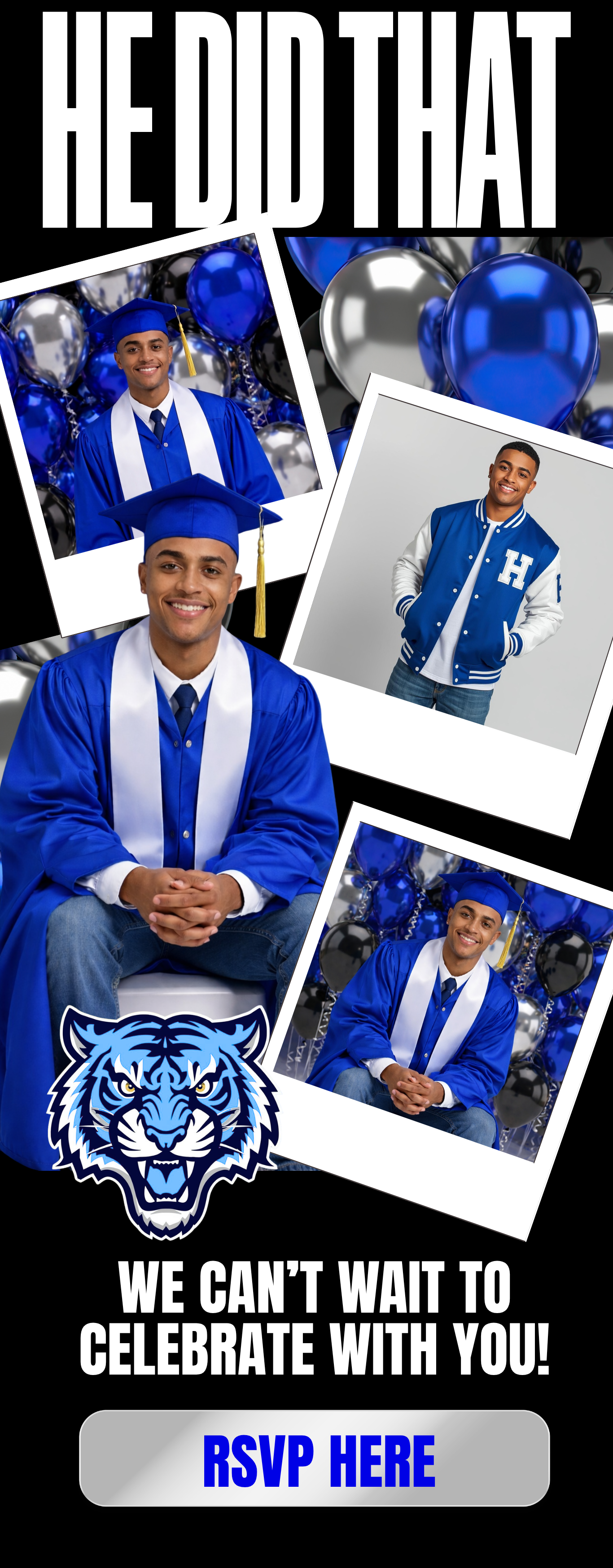 Blue Graduation RSVP Website Template Canva | Editable Acuity Mini Website for Boys Graduation 2026