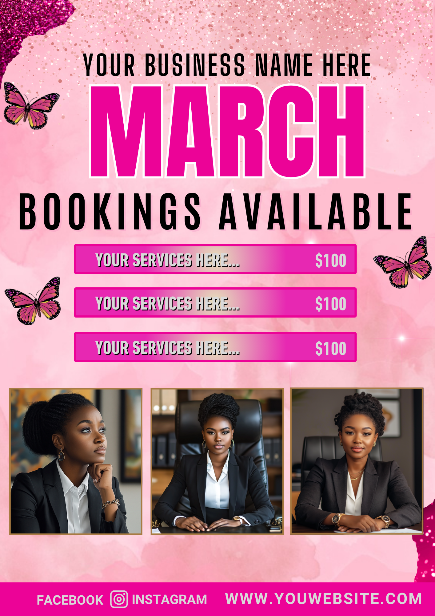 Editable March Social Media & Flyer Canva Template Bundle | 19 Premade Monthly Marketing Designs + St. Patrick’s Day Content