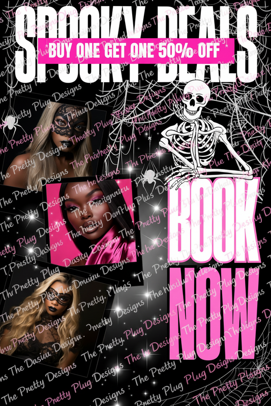 Editable Halloween Beauty Social Media Templates | 6 Canva Templates for Hair Stylists, Makeup Artists & Braiders