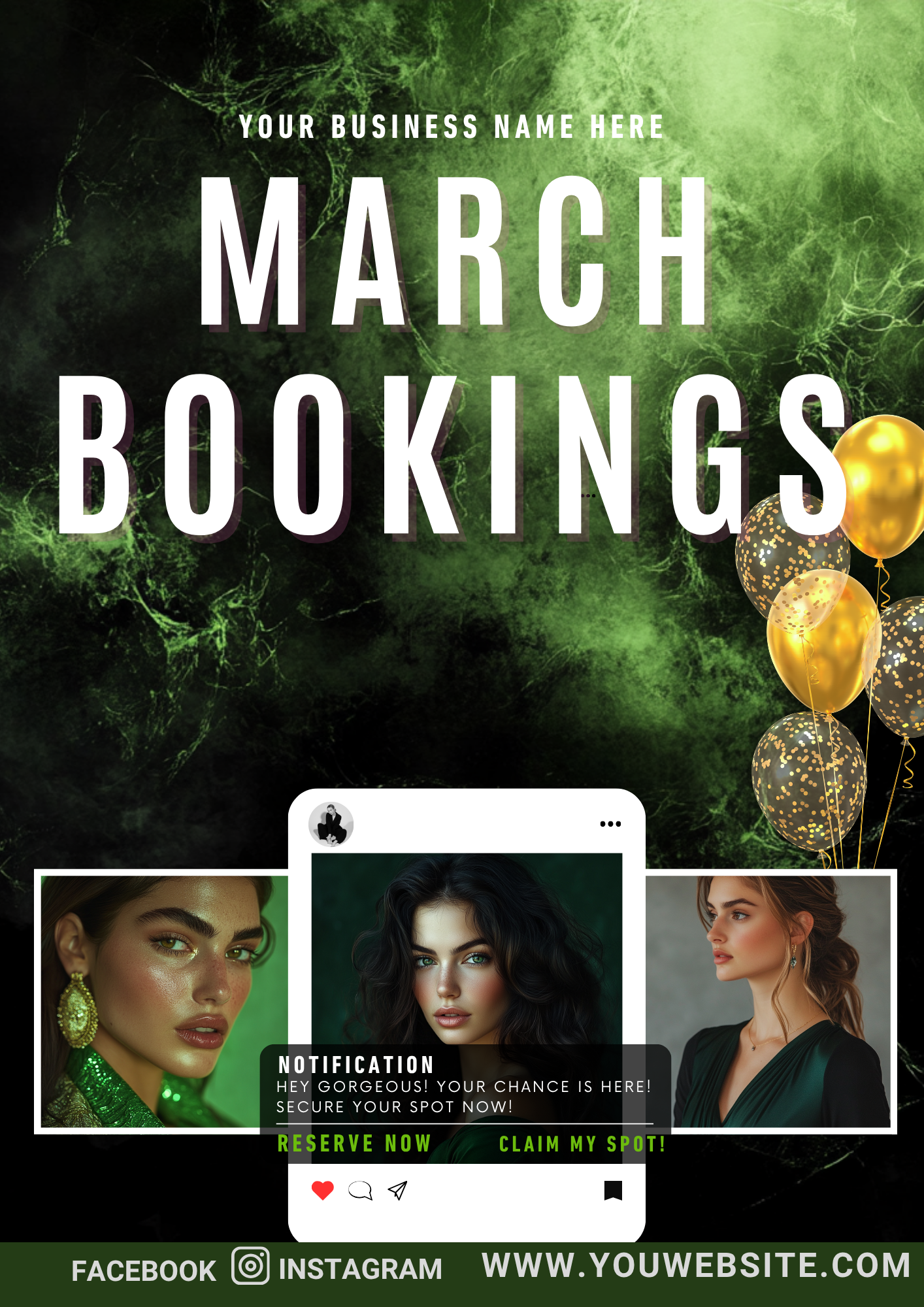 Editable March Social Media & Flyer Canva Template Bundle | 19 Premade Monthly Marketing Designs + St. Patrick’s Day Content