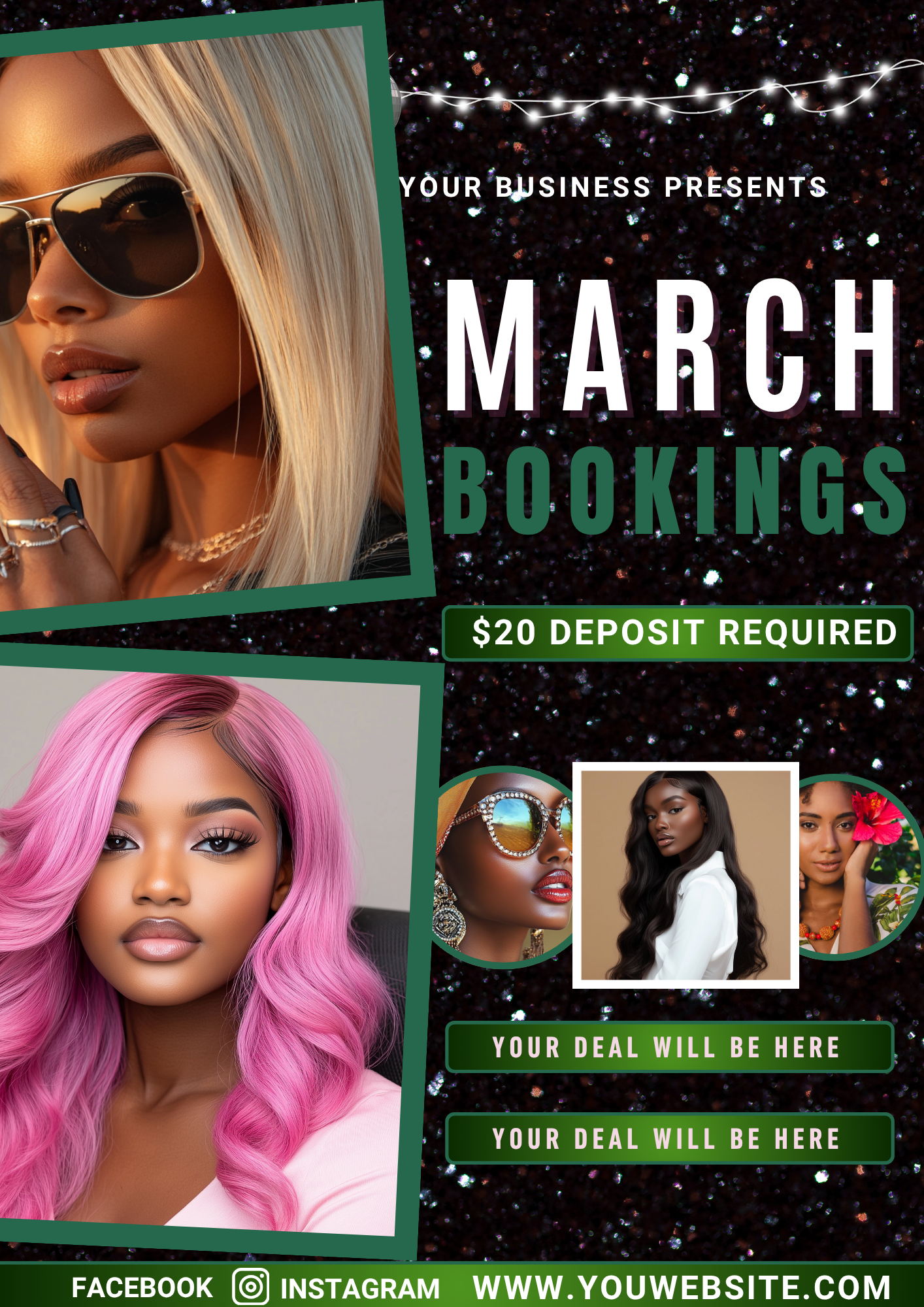 Editable March Social Media & Flyer Canva Template Bundle | 19 Premade Monthly Marketing Designs + St. Patrick’s Day Content