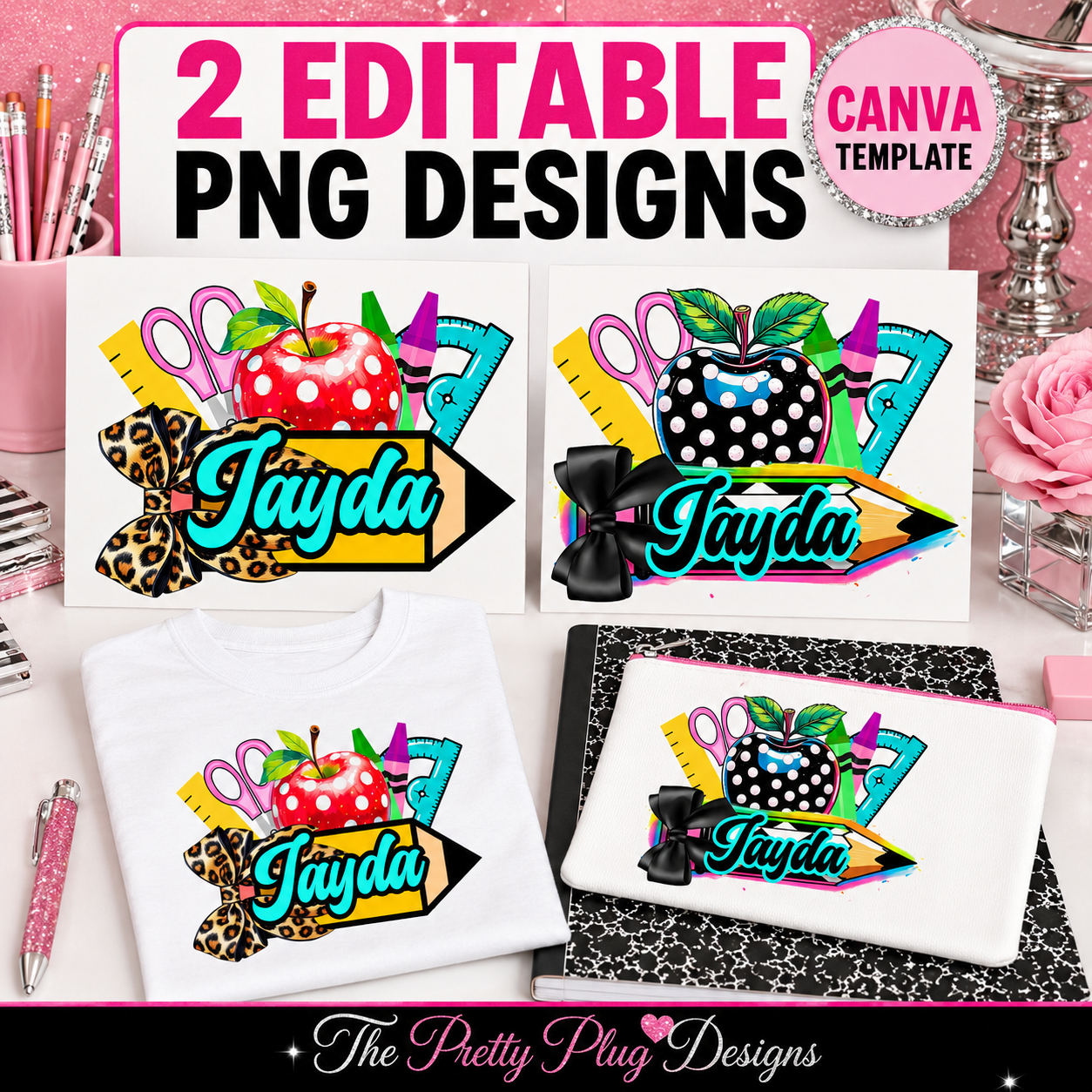 Personalized Back-To-Grade-School PNG Designs