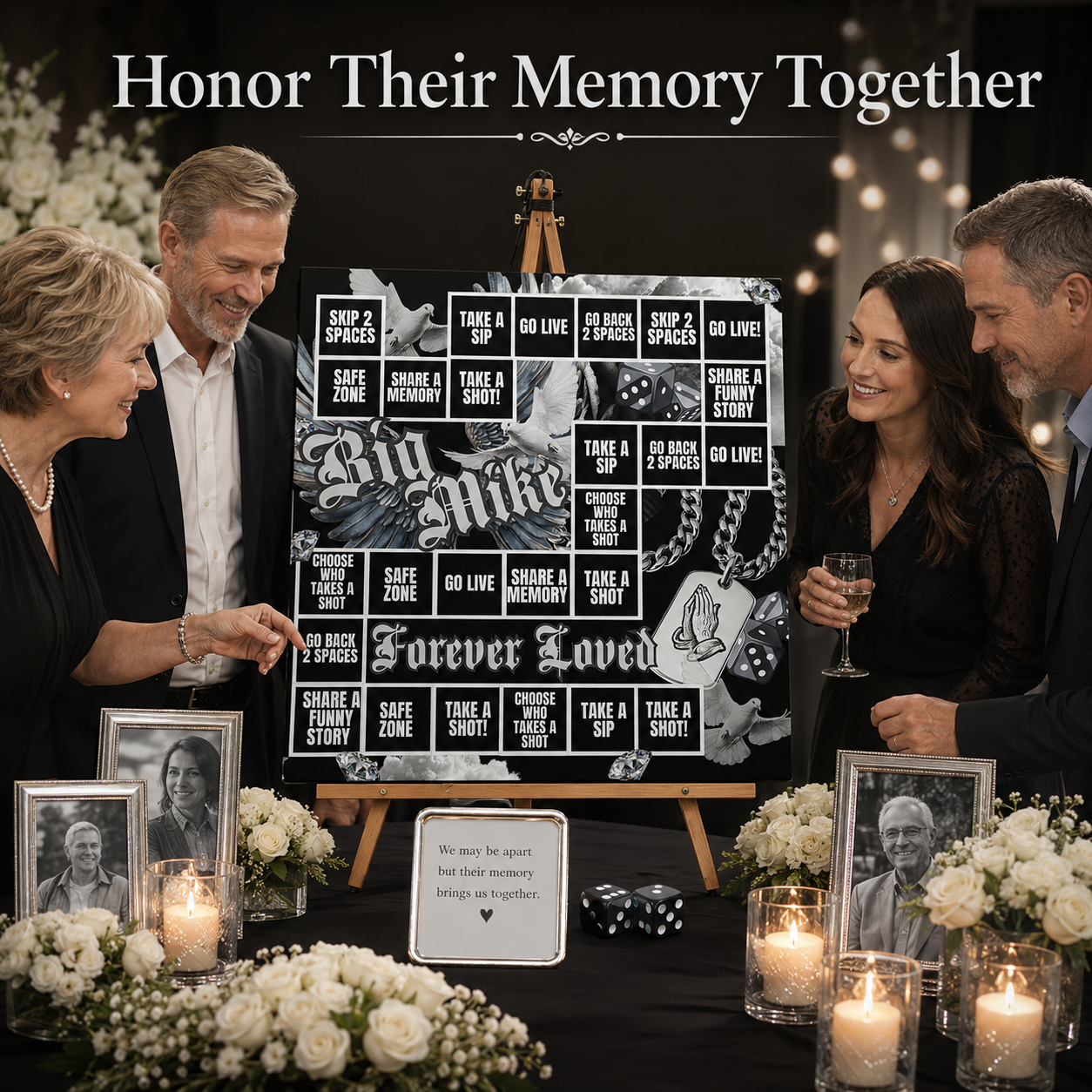 Custom Memorial Game Board Template | Funeral Reception Activity | Instant Digital Download