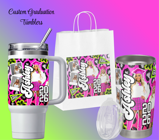 Graduation Tumbler & Bag Design | Class of 2026 Female