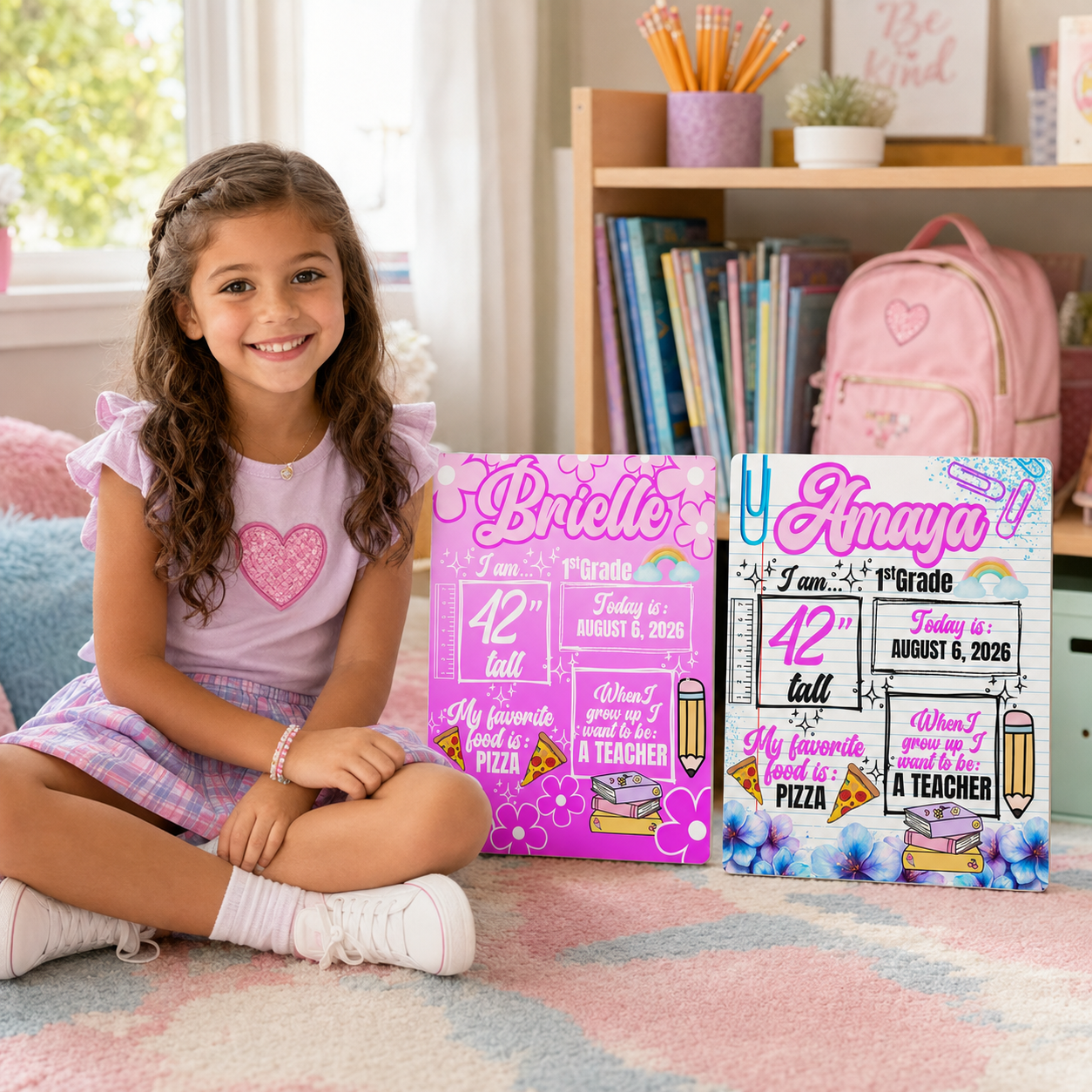First Day of School Board Bundle | 5 Canva Back-to-School Photo Prop Templates